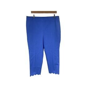 Talbots Chatham Crop Scalloped Hem Blue Purple Womens 14